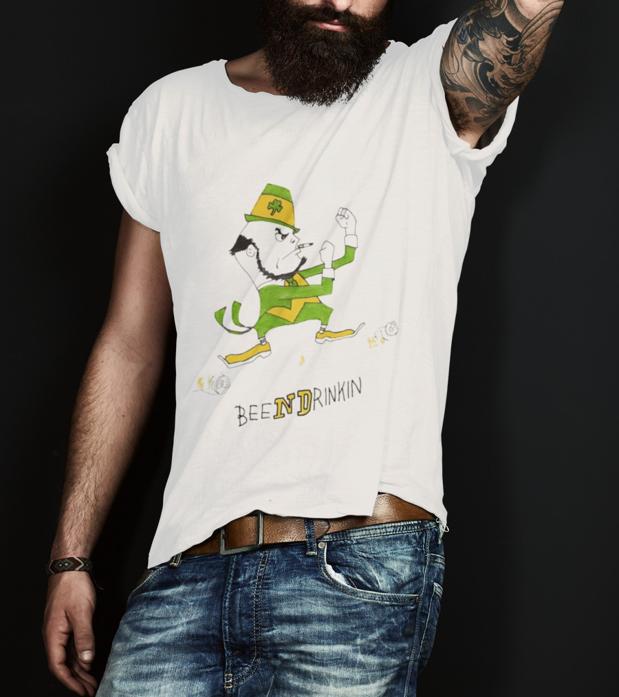 BeeNDrinkin Leprechaun Smoking St Patrick's Day Mischief T-Shirt
