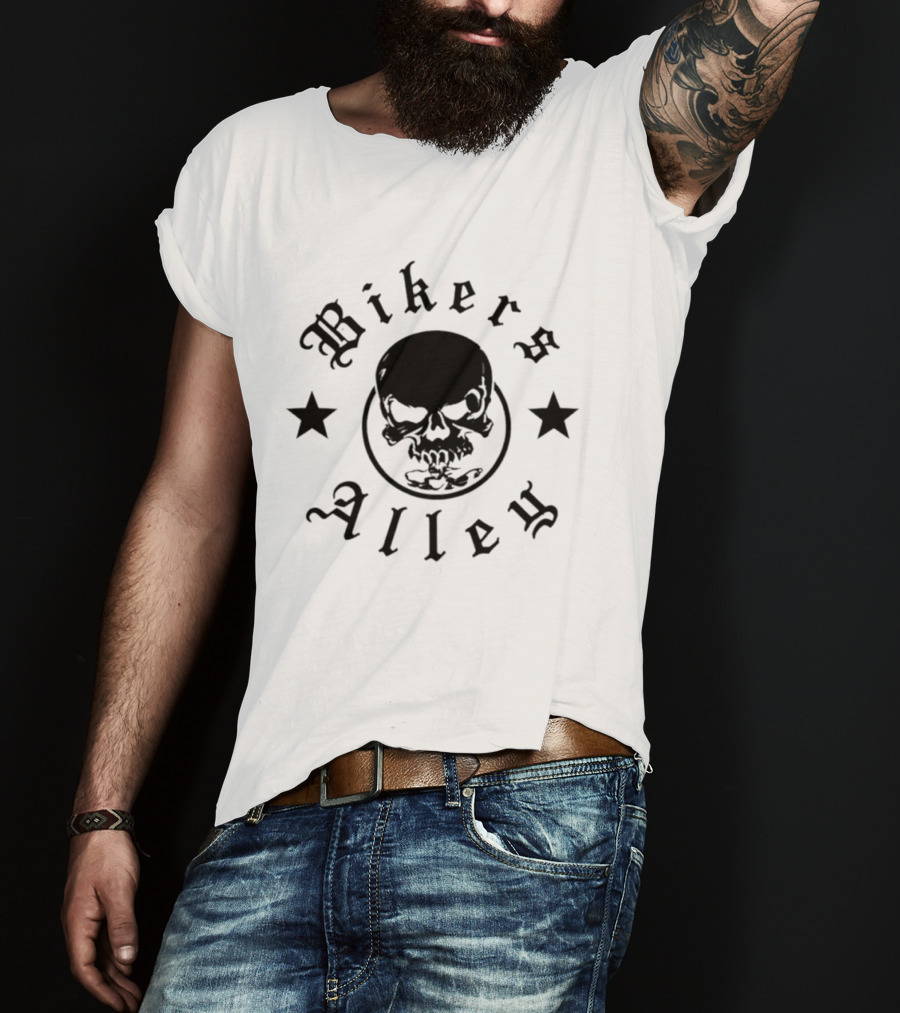 Bikers Alley Skull Stars T-Shirt