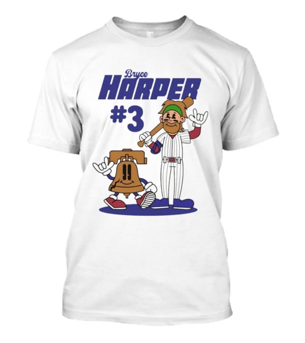 Bryce Harper #3 Philadelphia Phillies MLB Liberty Bell Animated Players T-Shirt