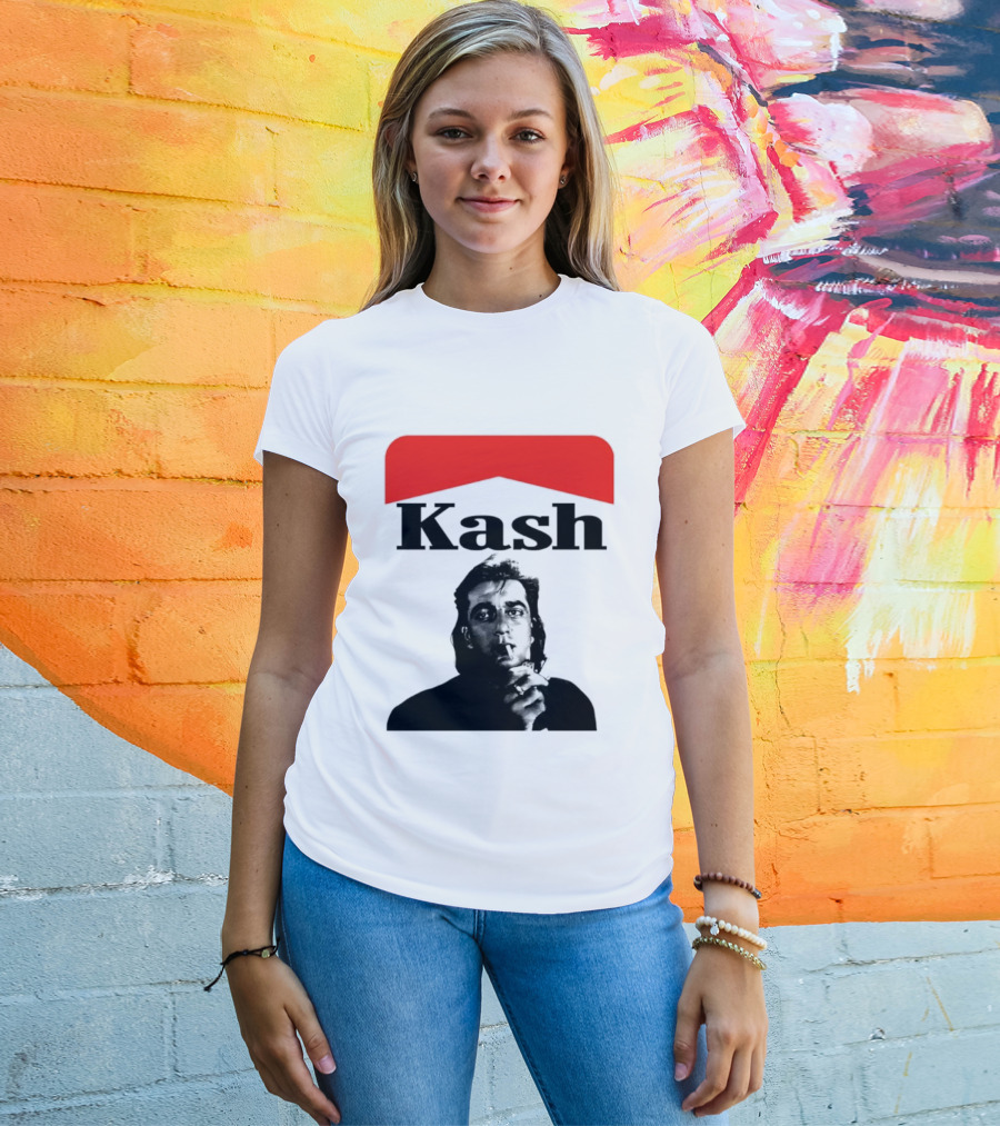 Kash Sanjay Dutt Smoking Iconic Red V Shape T-Shirt