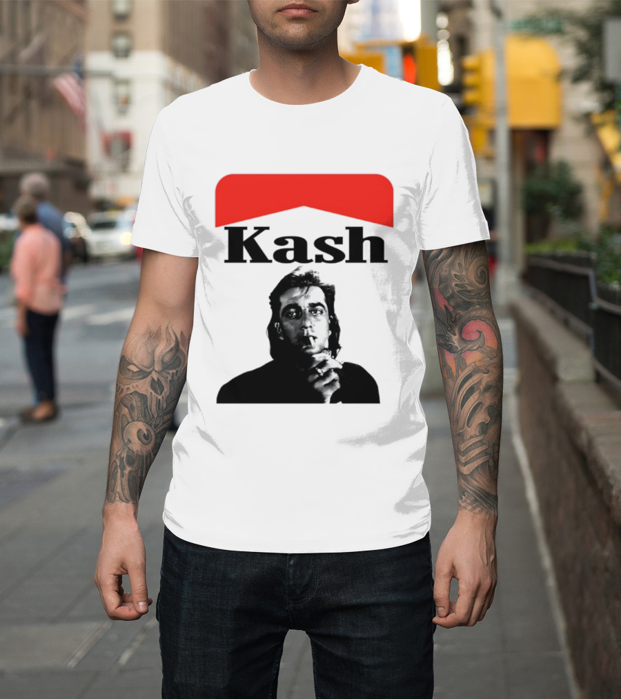 Kash Sanjay Dutt Smoking Iconic Red V Shape T-Shirt