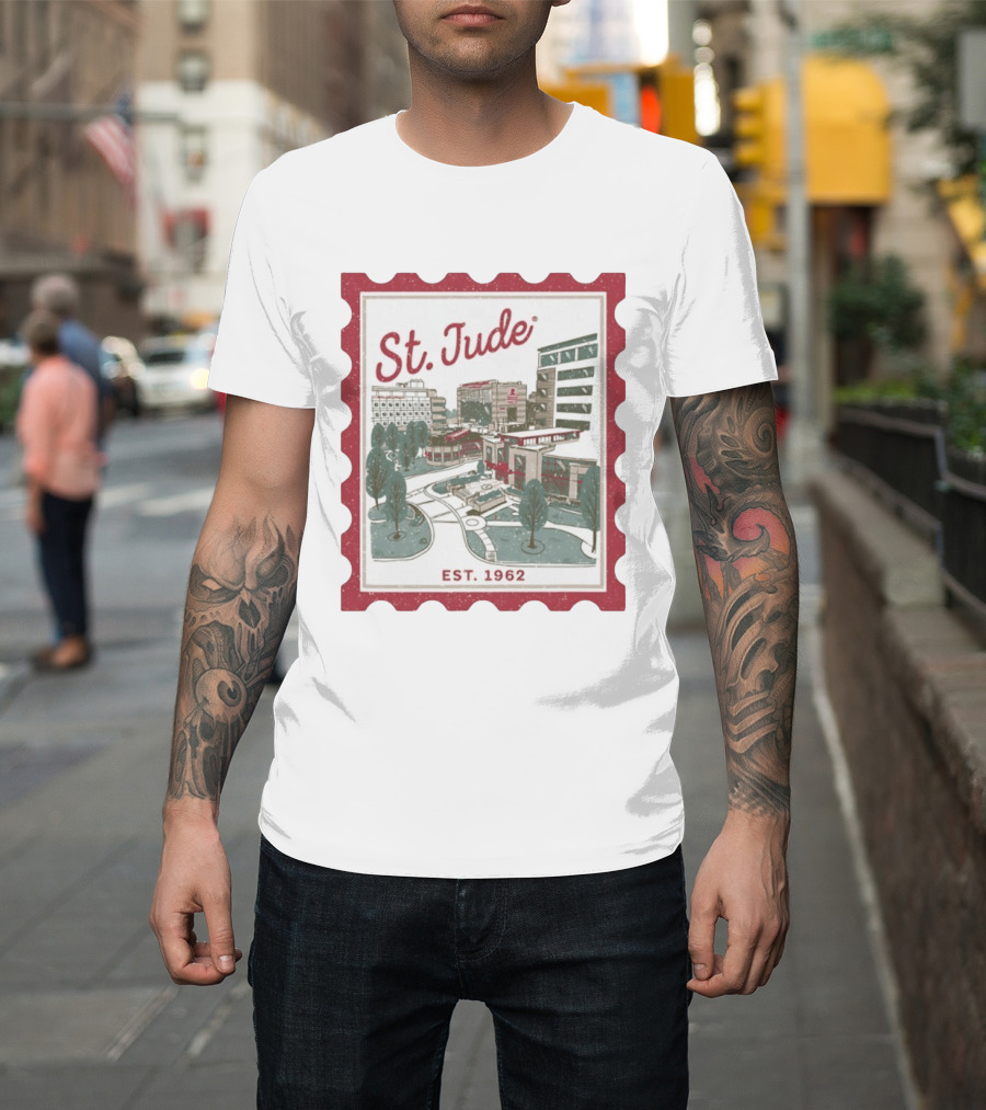 St. Jude Children's Research Hospital Est. 1962 Charity Stamp T-Shirt