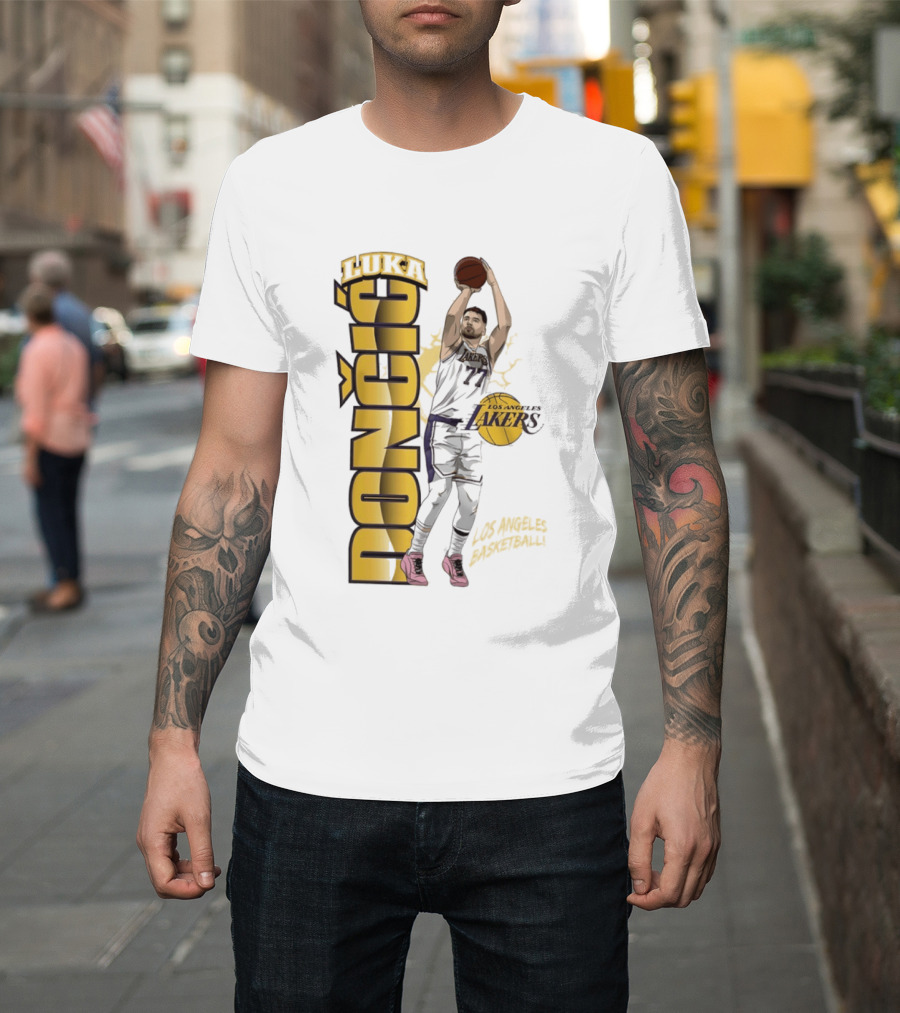 Los Angeles Lakers Luka Dončić Basketball Moment 2026 NBA T-Shirt