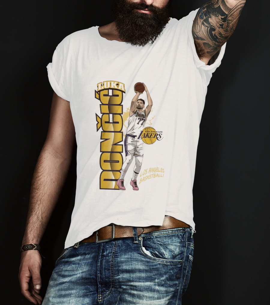 Los Angeles Lakers Luka Dončić Basketball Moment 2026 NBA T-Shirt