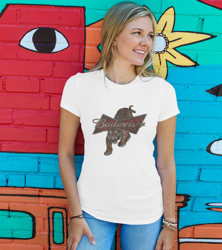 Budweiser Tiger Logo Jumping Tiger T-Shirt