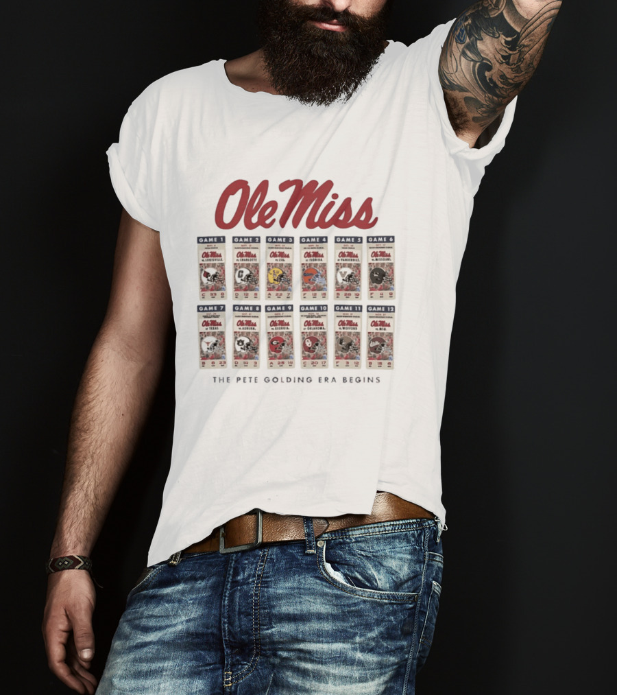 Ole Miss 2026 Football Schedule Louisville Charlotte LSU Florida Vanderbilt Arkansas Texas Auburn Georgia Oklahoma Wofford Mississippi State T-Shirt