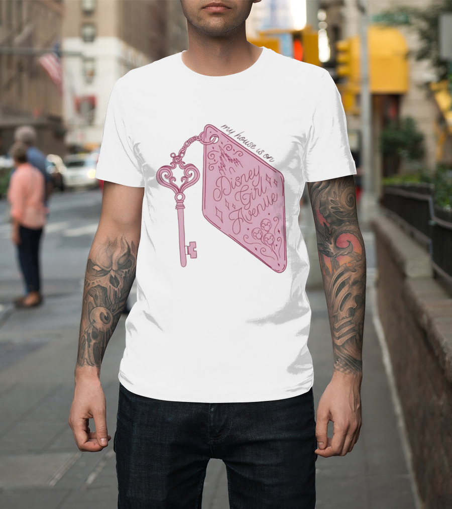 Disney Girl Avenue My House Is On Castle Key T-Shirt