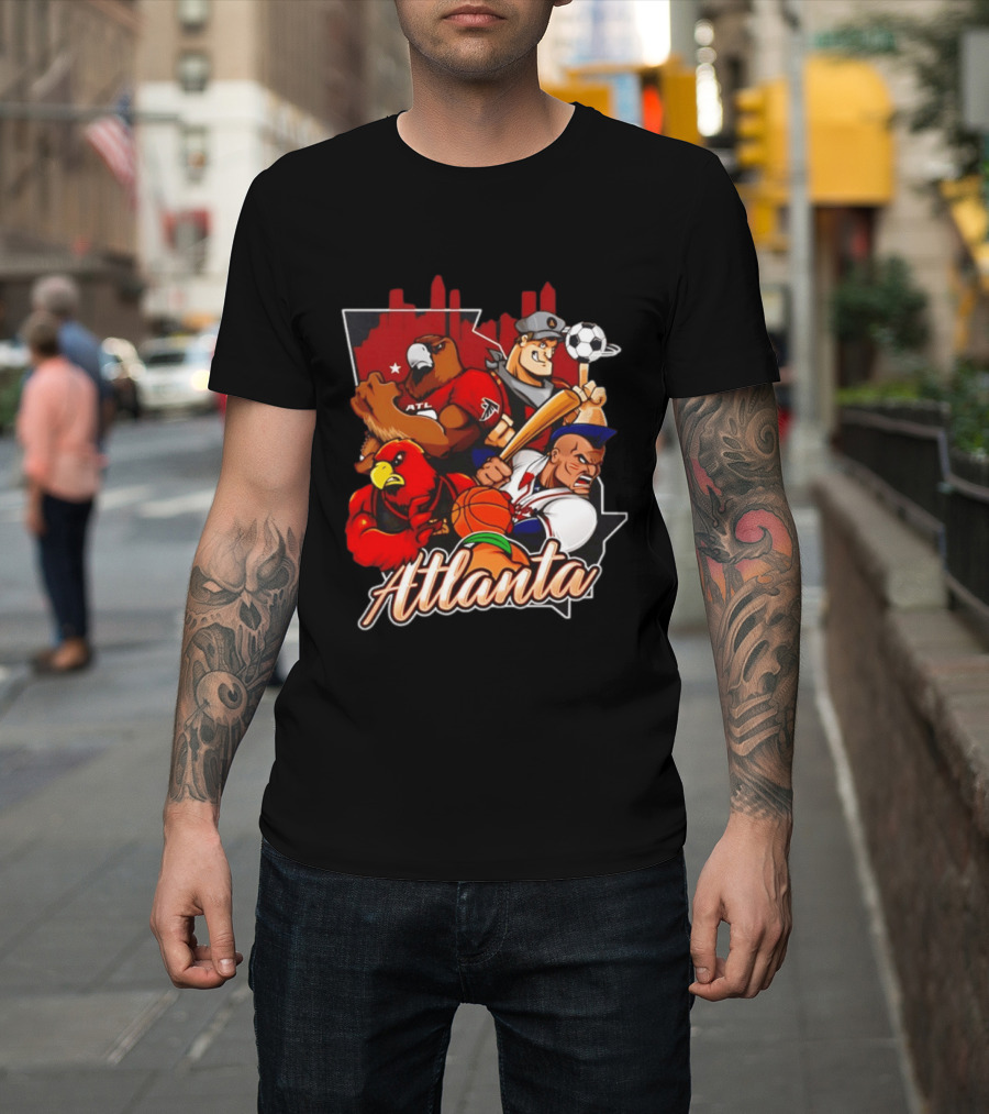 Atlanta Falcons Hawks Braves United Georgia Sports Teams Characters T-Shirt