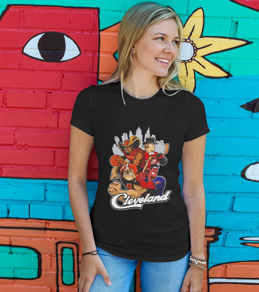 Cleveland Sports Teams Skyline Mashup 2026 T-Shirt