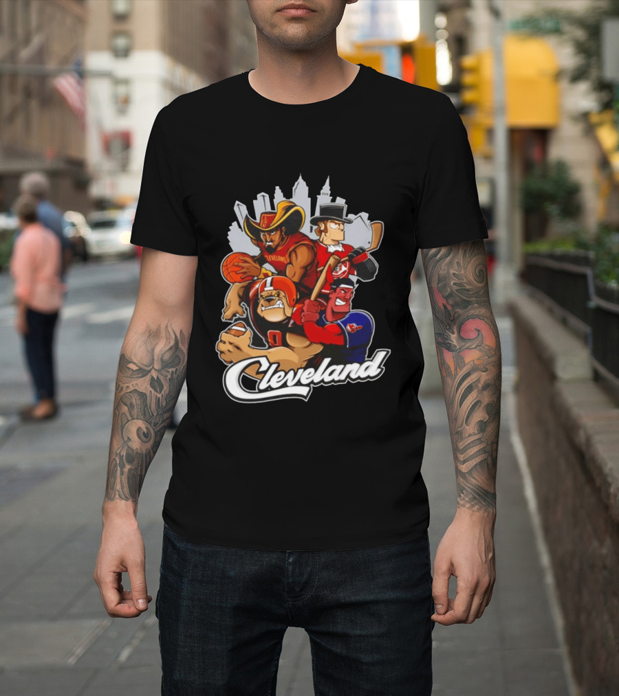Cleveland Sports Teams Skyline Mashup 2026 T-Shirt
