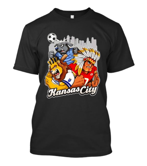 Kansas City Chiefs Royals Sporting KC Cityscape Sports Mashup T-Shirt