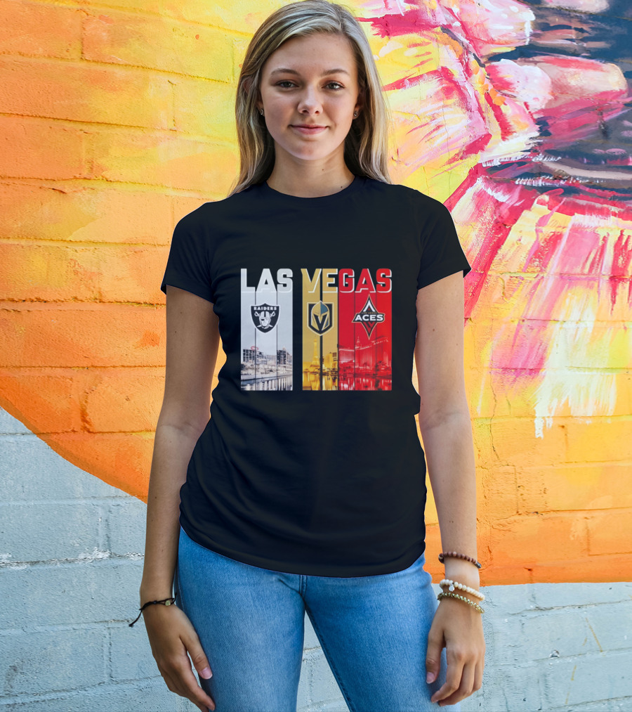 Las Vegas Raiders Golden Knights Aces Skyline T-Shirt