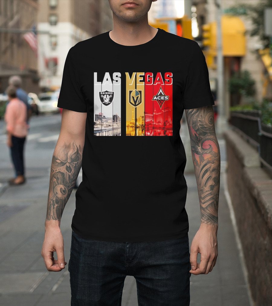 Las Vegas Raiders Golden Knights Aces Skyline T-Shirt