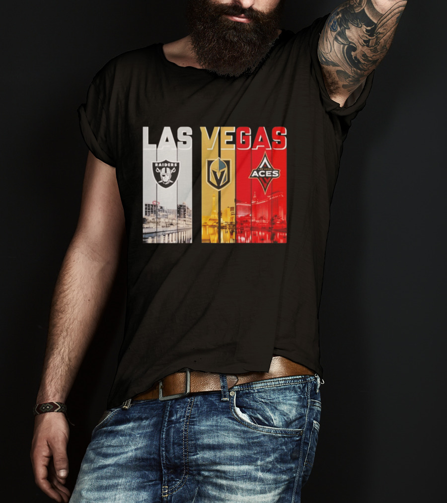 Las Vegas Raiders Golden Knights Aces Skyline T-Shirt