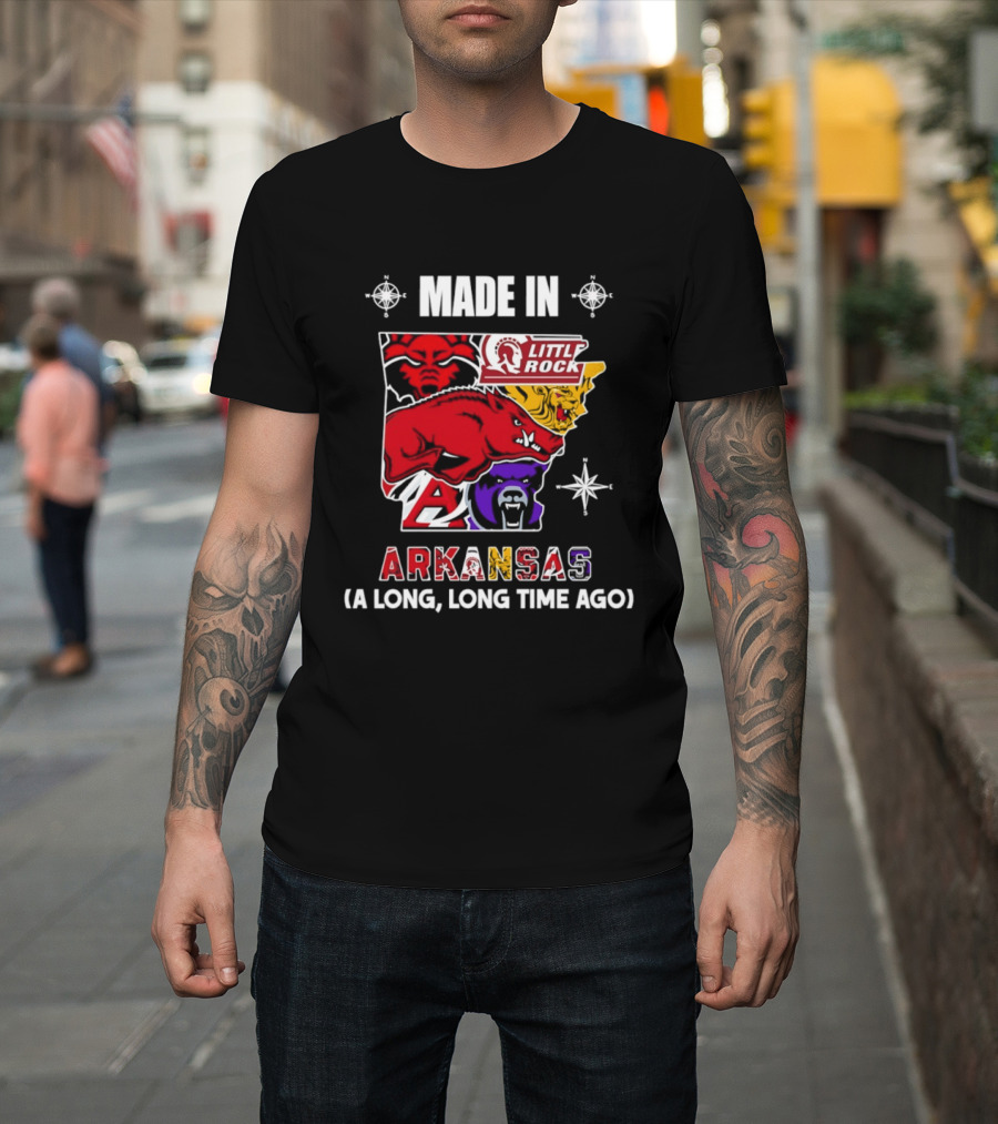 Made In Arkansas Little Rock Map A Long Long Time Ago T-Shirt