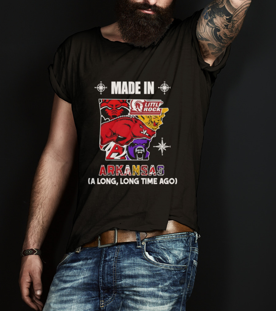 Made In Arkansas Little Rock Map A Long Long Time Ago T-Shirt