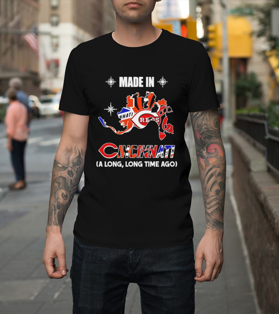 Made In Cincinnati Reds Map A Long Long Time Ago T-Shirt