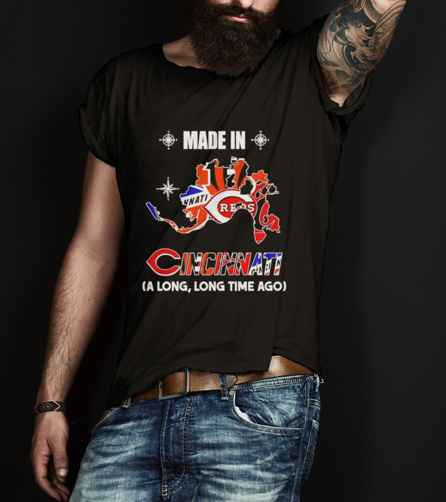 Made In Cincinnati Reds Map A Long Long Time Ago T-Shirt