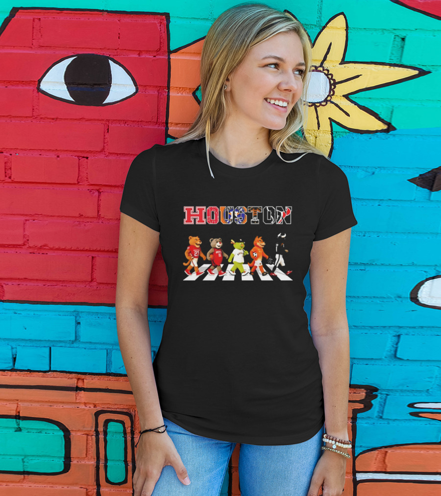Houston Team Mascots Abbey Road Walk Season 2026 Sports T-Shirt