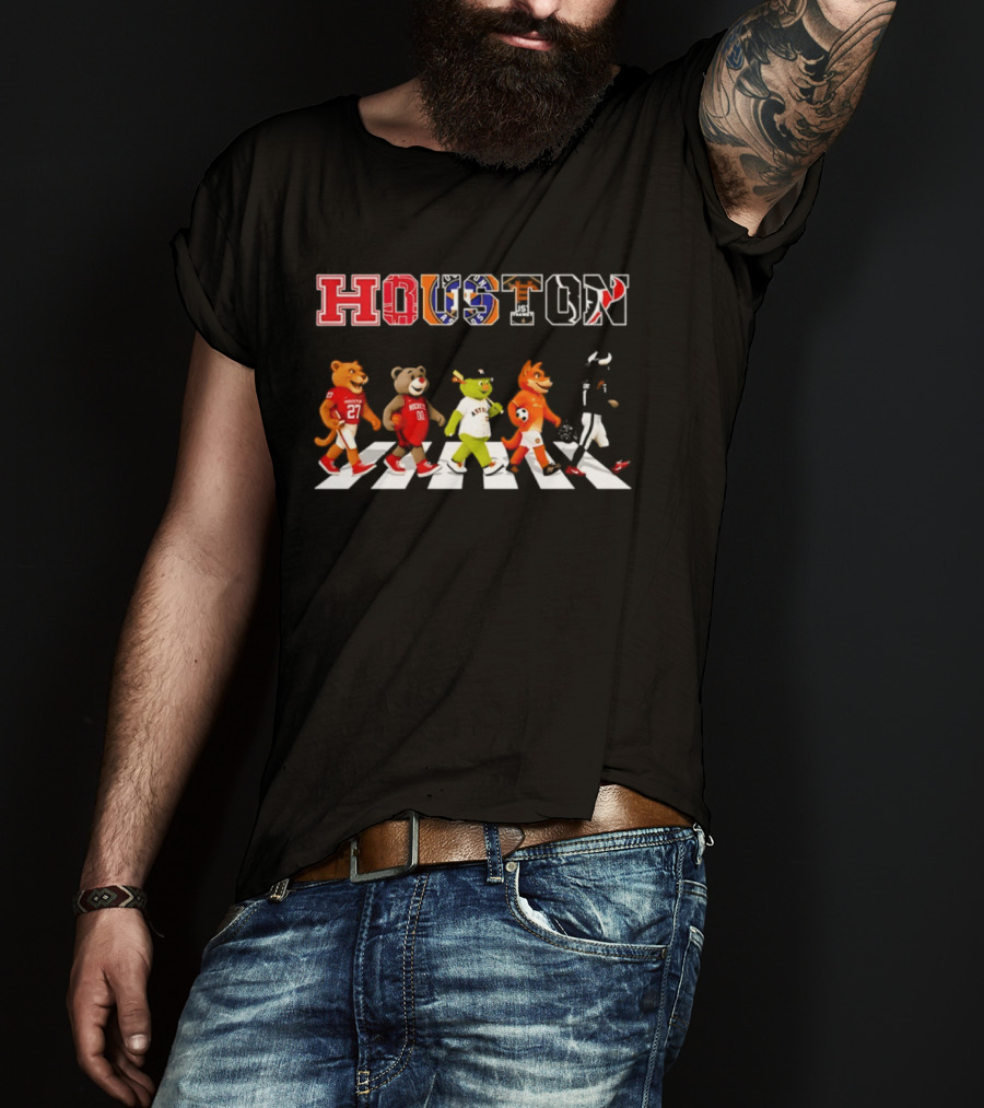Houston Team Mascots Abbey Road Walk Season 2026 Sports T-Shirt