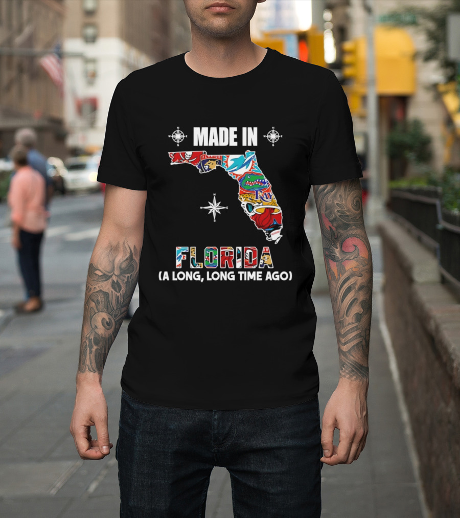Made In Florida Map A Long Long Time Ago Florida Football Teams T-Shirt