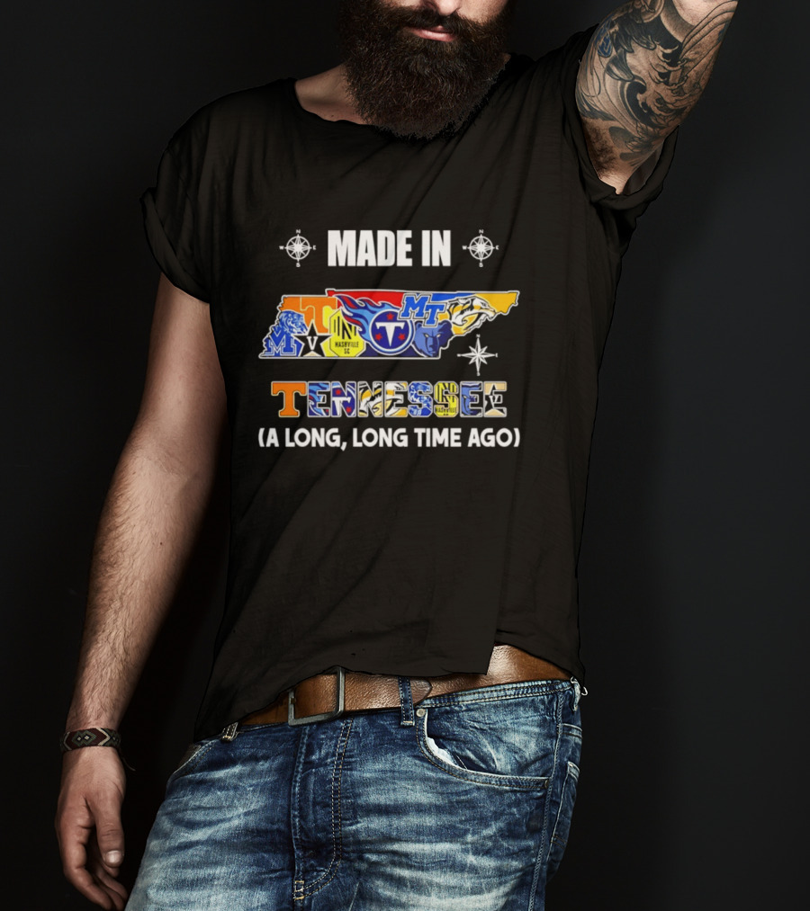 Made In Tennessee Titans Volunteers Tigers Map 2026 Season A Long Long Time Ago T-Shirt