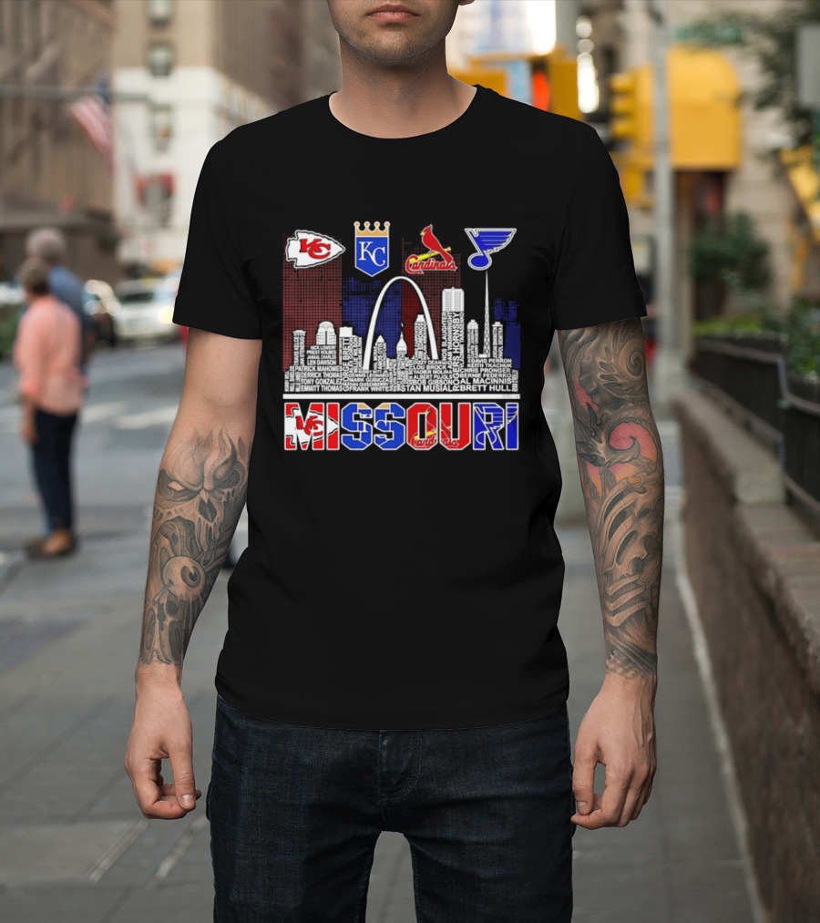 Missouri Skyline Kansas City Chiefs Royals Cardinals Blues T-Shirt