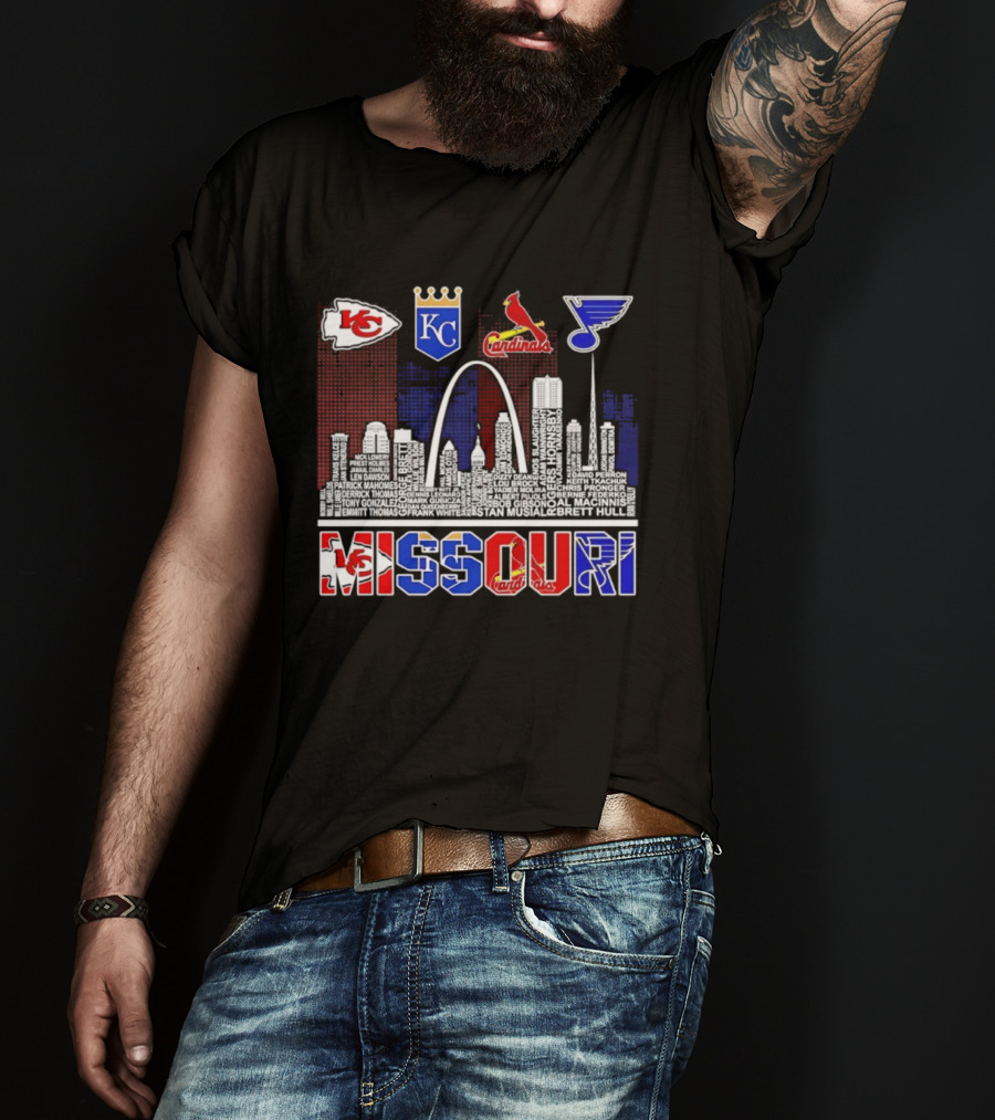 Missouri Skyline Kansas City Chiefs Royals Cardinals Blues T-Shirt