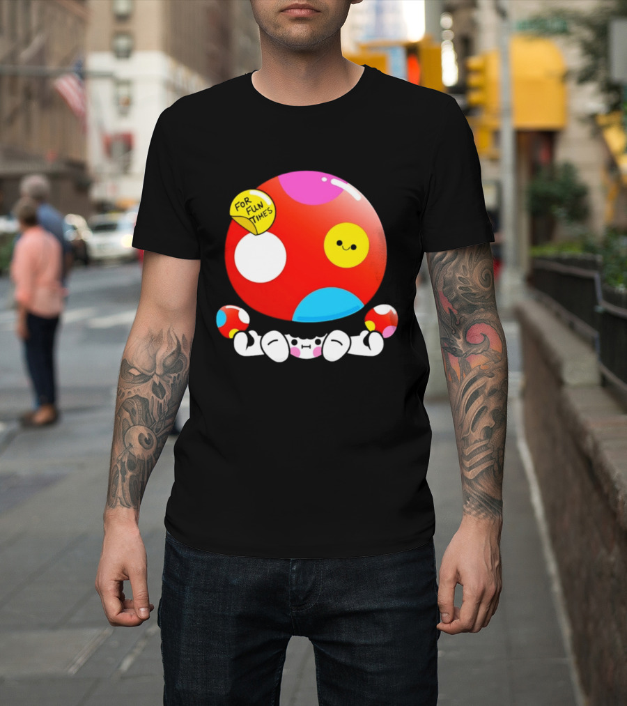 Mushroom Fun Times Bright Polka Dot T-Shirt