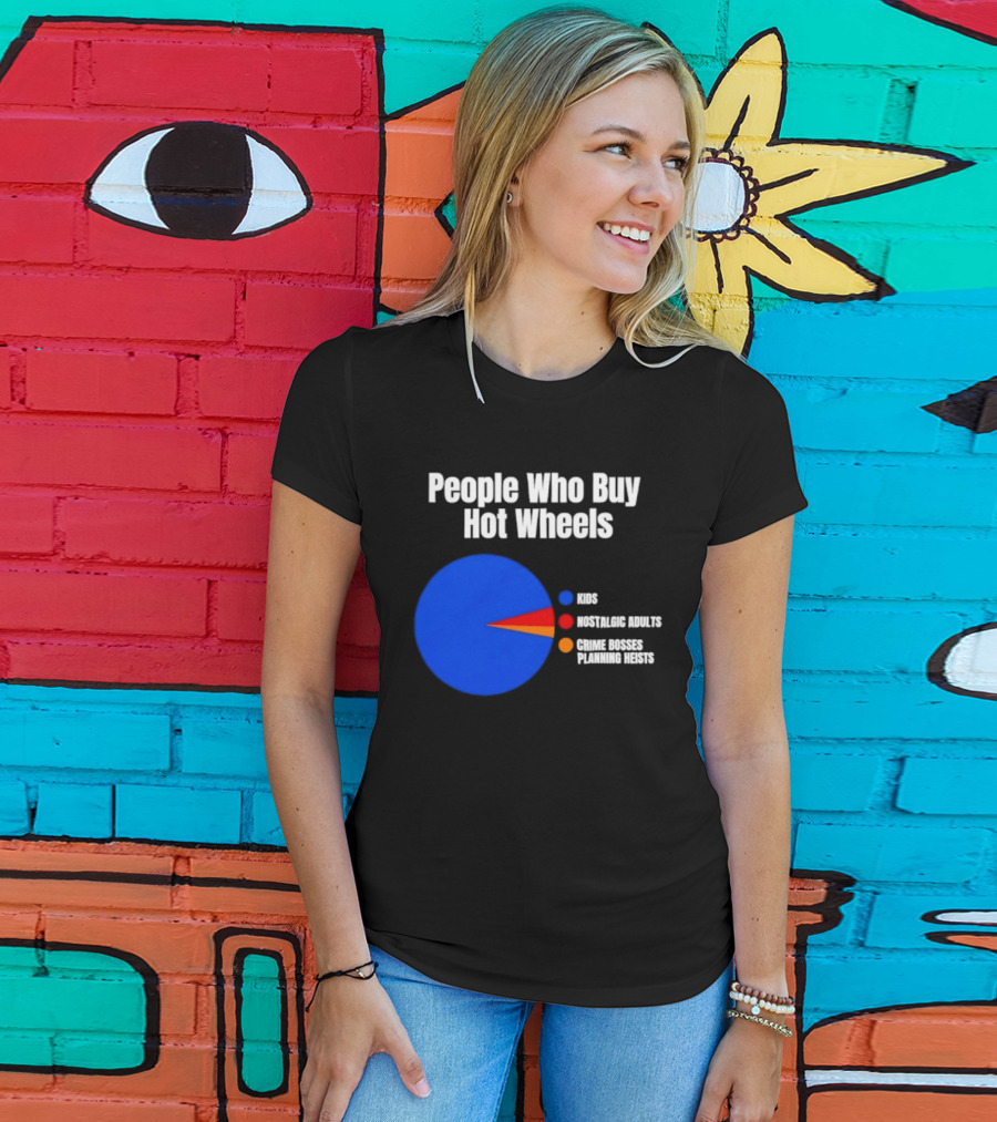 People Who Buy Hot Wheels Nostalgic Adults Crime Bosses Planning Heists Pie Chart T-Shirt