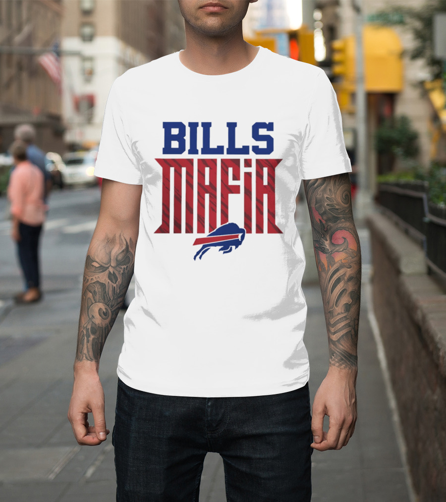 Buffalo Bills Mafia Red And Blue Team Spirit T-Shirt