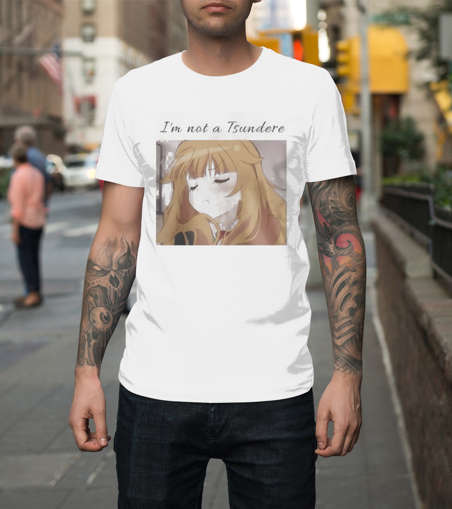 I'm Not A Tsundere Anime Expression Blonde Hair T-Shirt