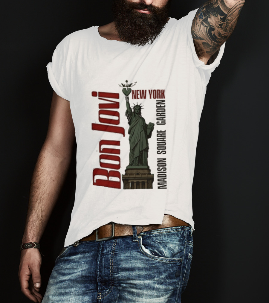 Bon Jovi Statue Of Liberty New York Madison Square Garden T-Shirt