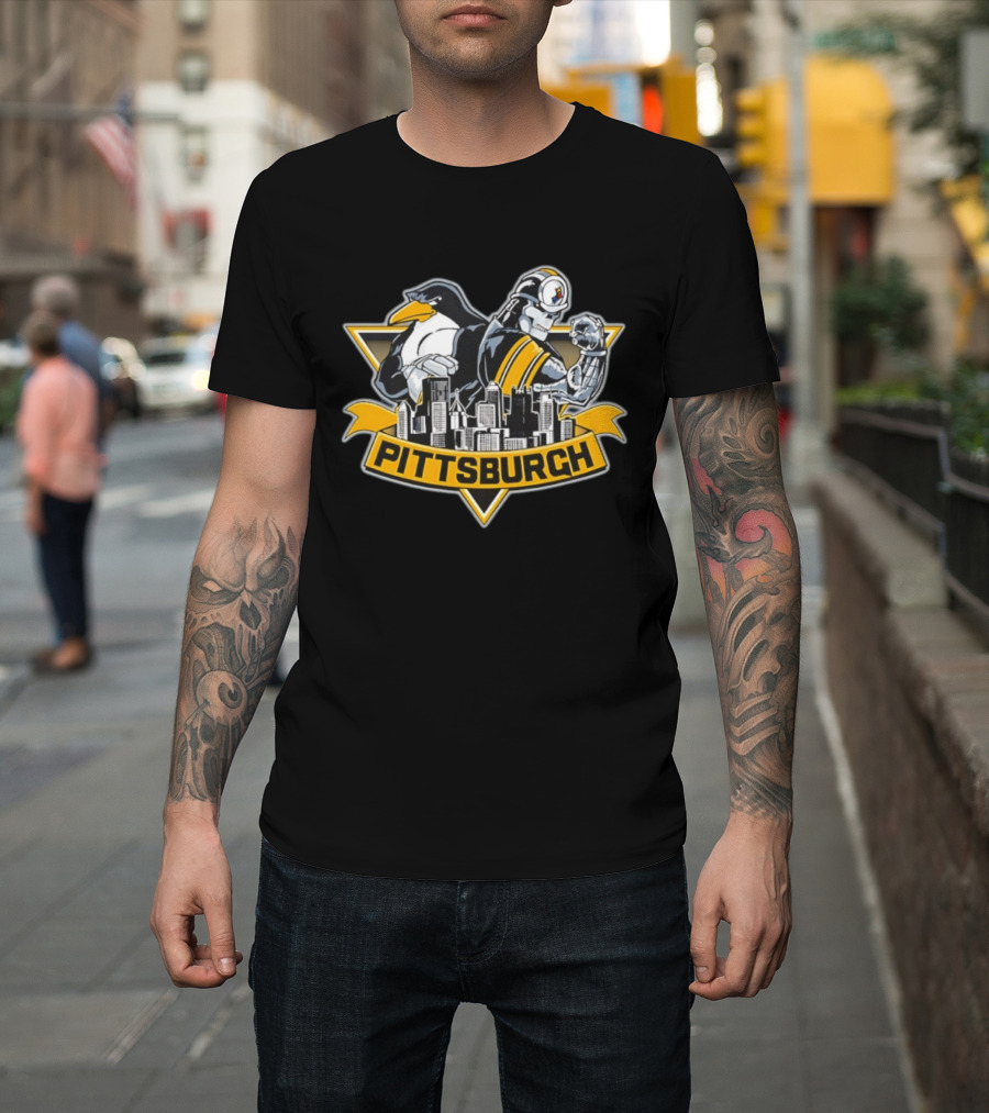 Pittsburgh Penguins Steelers City Skyline 2026 T-Shirt