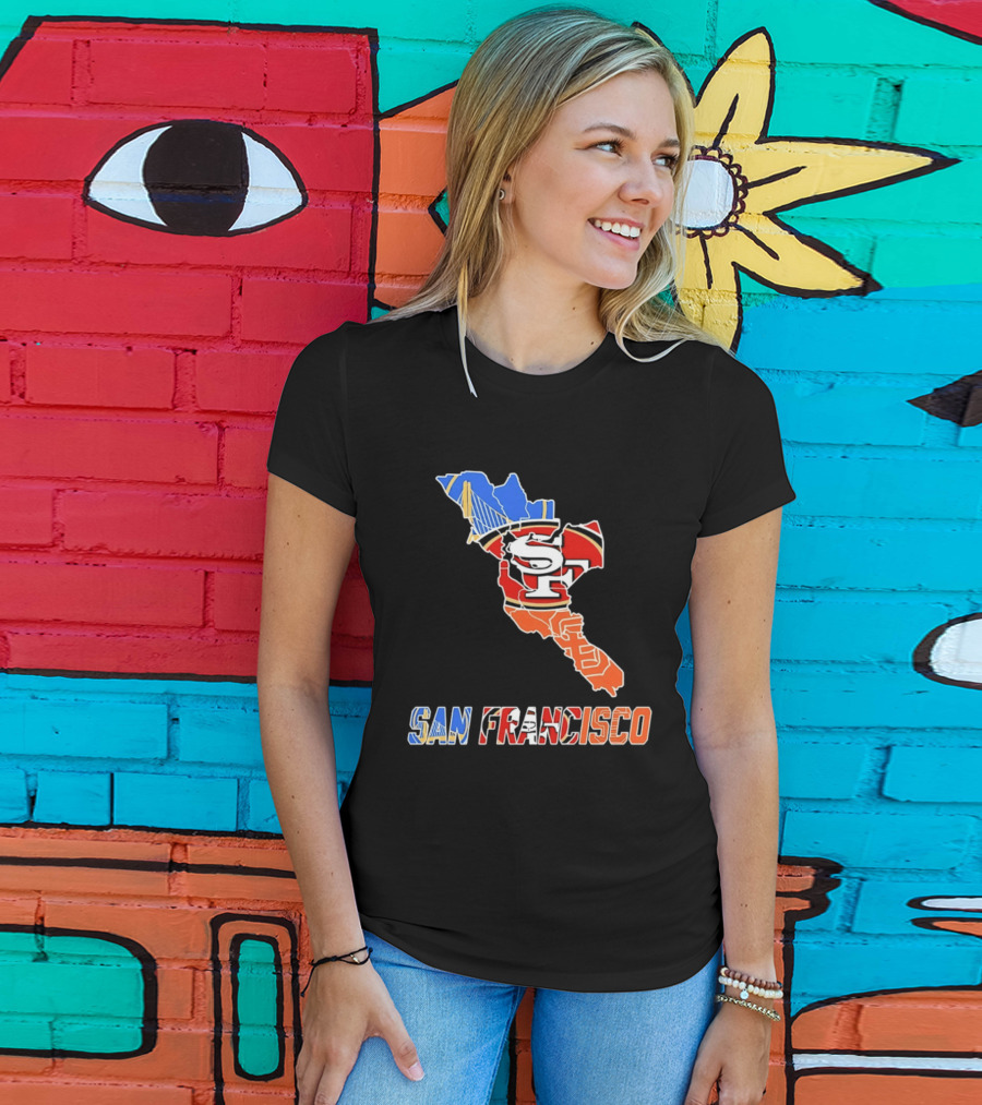 San Francisco State Map Golden State Warriors 49ers 2026 T-Shirt