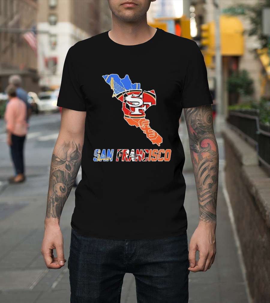 San Francisco State Map Golden State Warriors 49ers 2026 T-Shirt