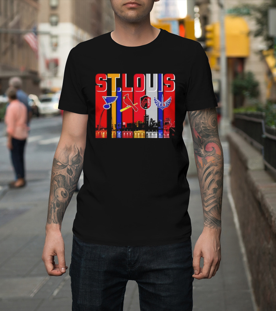 St Louis City Blues Cardinals BattleHawks Skyline Season 2026 T-Shirt