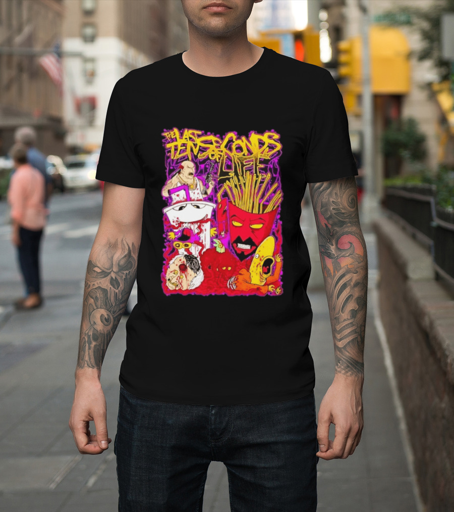The Last Ten Seconds Of Life Aqua Teen Hunger Force Characters Frylock Master Shake Meatwad Carl T-Shirt