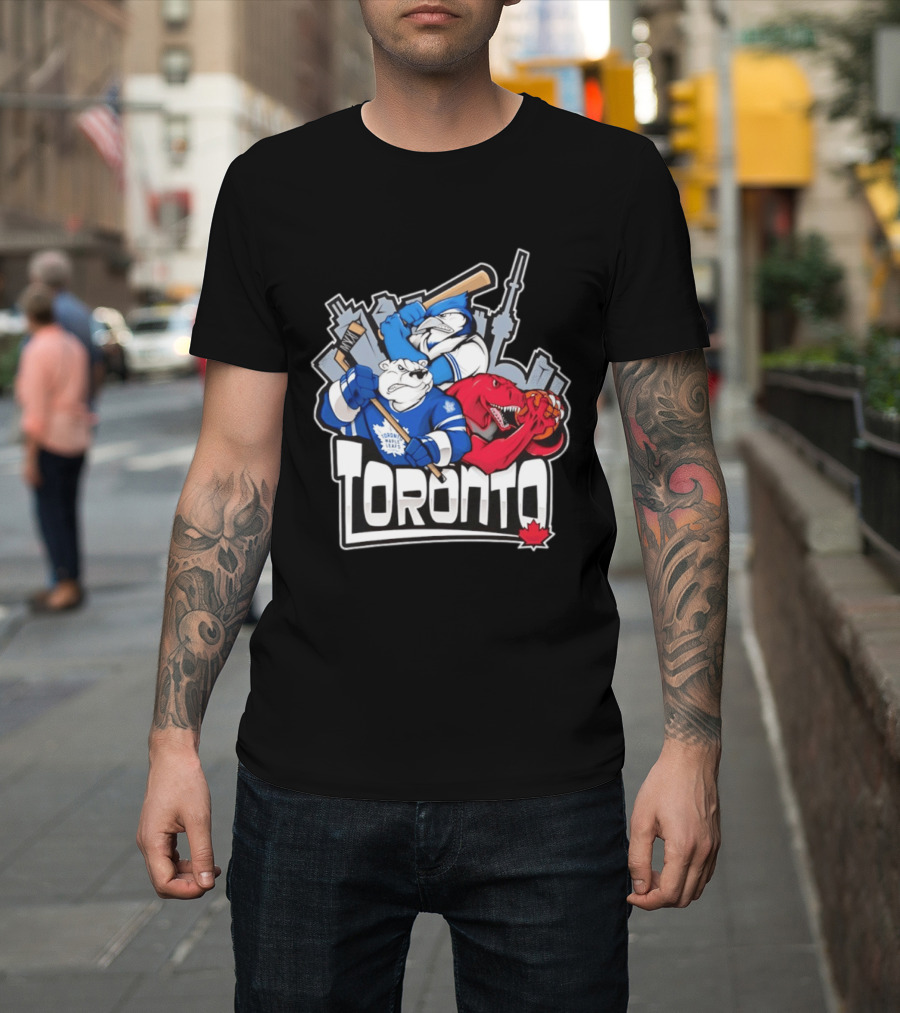 Toronto Maple Leafs Blue Jays Raptors Skyline 2026 T-Shirt
