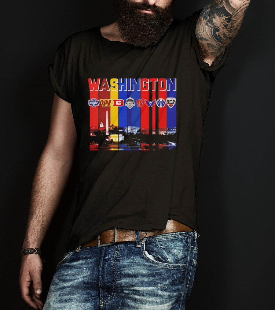 Washington Mystics Commanders Spirit Nationals Wizards DC United T-Shirt