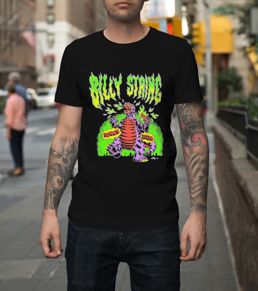 Billy Strings Summer 2026 Terrible Lizard Monster Concert Tour Neon Comic T-Shirt