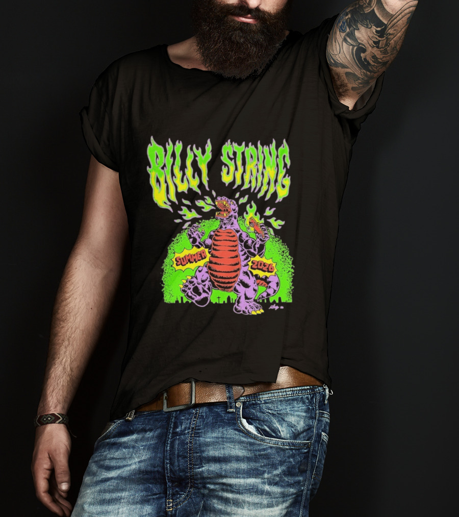 Billy Strings Summer 2026 Terrible Lizard Monster Concert Tour Neon Comic T-Shirt