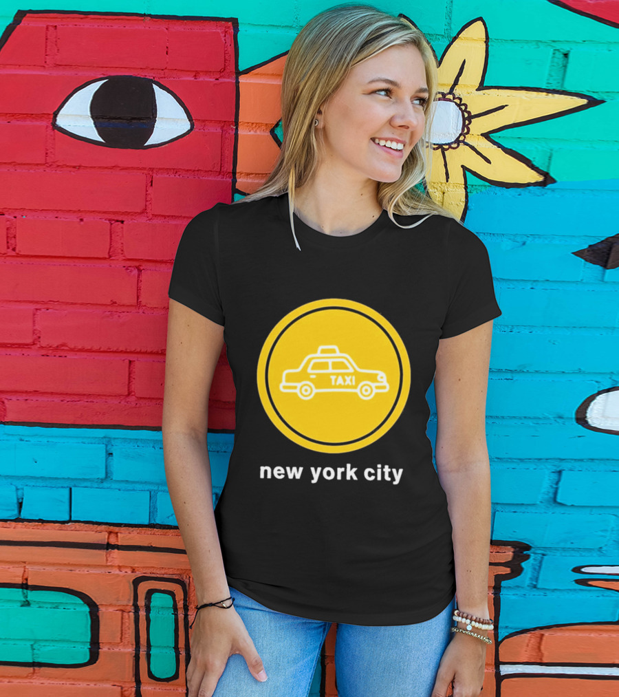 New York City Taxi Cab Blink 182 Iconic Yellow Circle T-Shirt