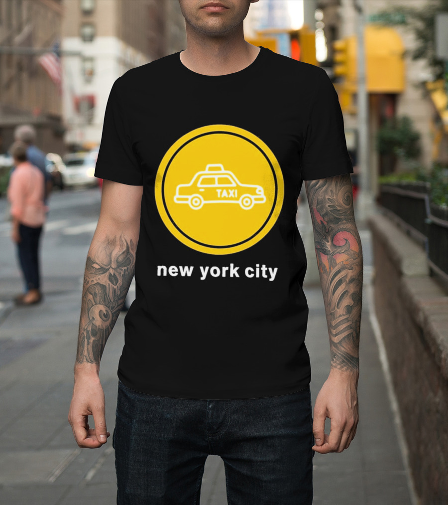 New York City Taxi Cab Blink 182 Iconic Yellow Circle T-Shirt