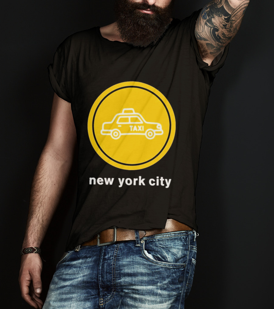 New York City Taxi Cab Blink 182 Iconic Yellow Circle T-Shirt