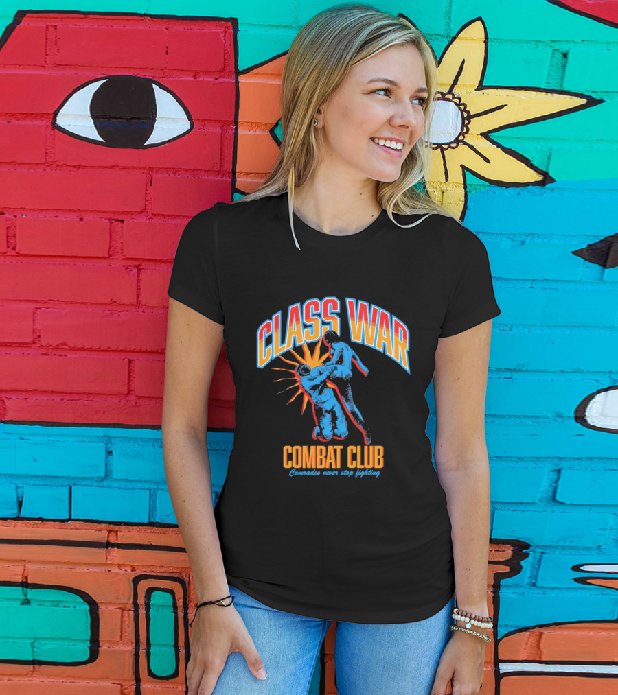 Class War Combat Club Comrades Never Stop Fighting Vintage Brawler Aesthetic T-Shirt