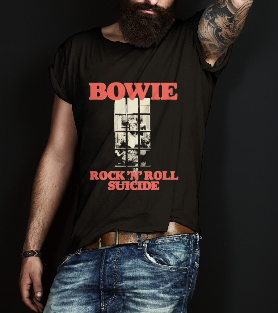 Bowie Rock N Roll Suicide Vintage Block T-Shirt