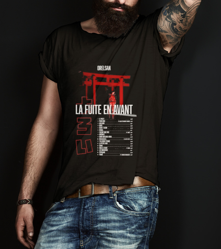 Orelsan La Fuite En Avant Rouge Tour Dates 2024 T-Shirt