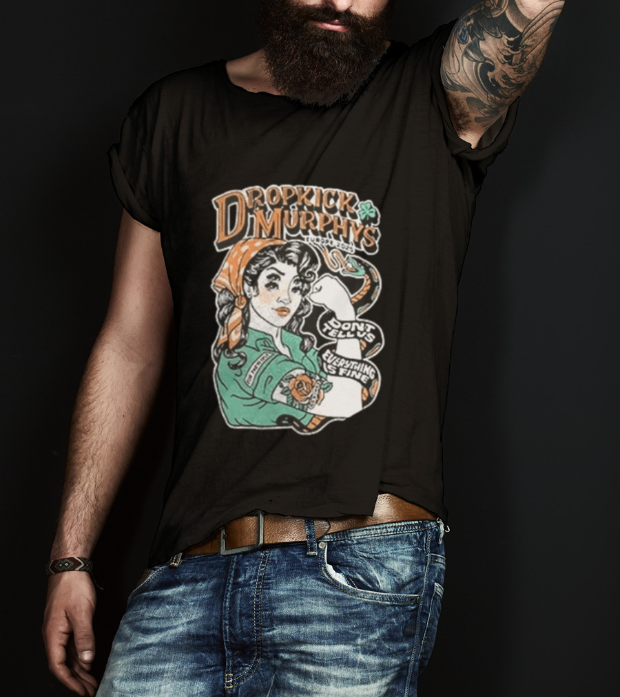 Dropkick Murphys Europe 2025 Tour Don't Tell Us Everything Is Fine Snake T-Shirt