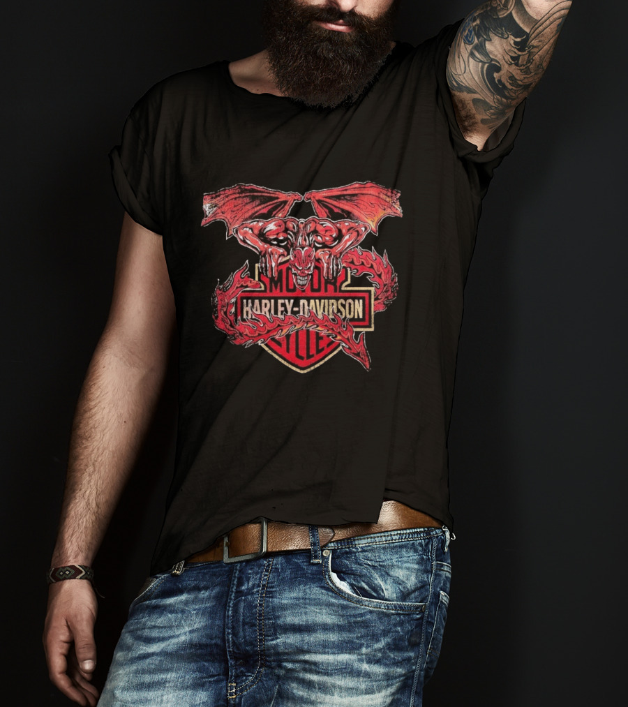 Warren Lotas Harley Davidson Gargoyle Motor Cycles T-Shirt